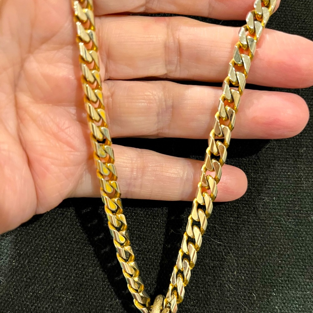 π 3 for $20π N296 STAR OF DAVID Carved, heavy gold chain 24β with 2β wooden pndt - Picture 5 of 8